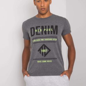 Dark Grey Men's T-Shirt with Asher Print