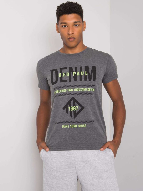 Dark Grey Men's T-Shirt with Asher Print