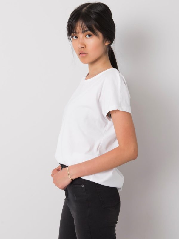 Nadia Solid Color White T-Shirt