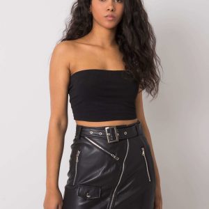 Finley Black Faux Leather Skirt