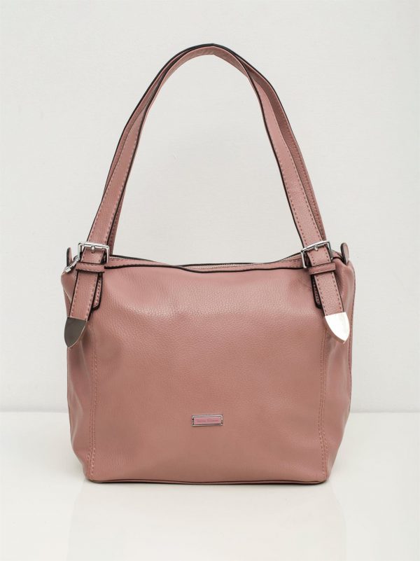 Dirty pink women's bag made of eco leather