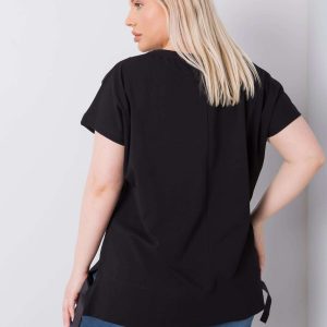 Black plus size blouse with Marlene applique