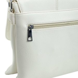 White eco-leather bag with flip