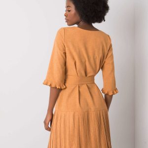 Light brown Cosette pleated dress