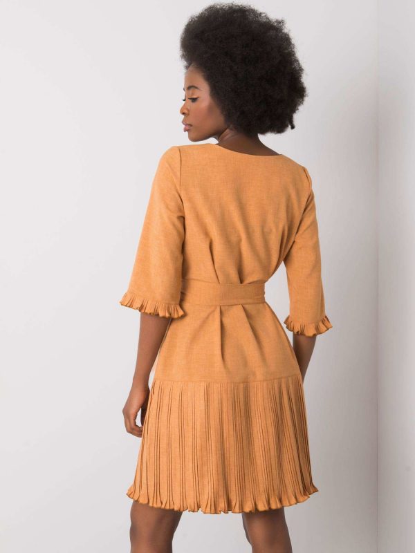 Light brown Cosette pleated dress