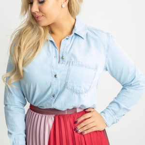 RUE PARIS Light blue plus size shirt Ramona