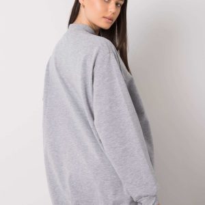 Grey melange sweatshirt with print Majorie RUE PARIS