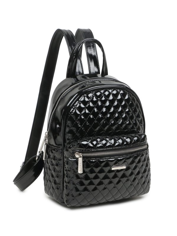 LUIGISANTO black lacquered backpack