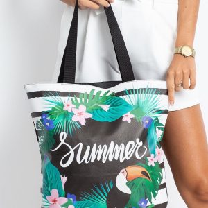 Black bag with exotic print