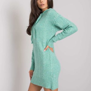 Green knitted dress with hood Joselita RUE PARIS