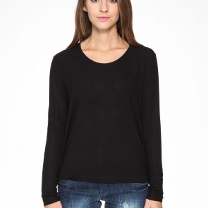 Black blouse with cut out neckline