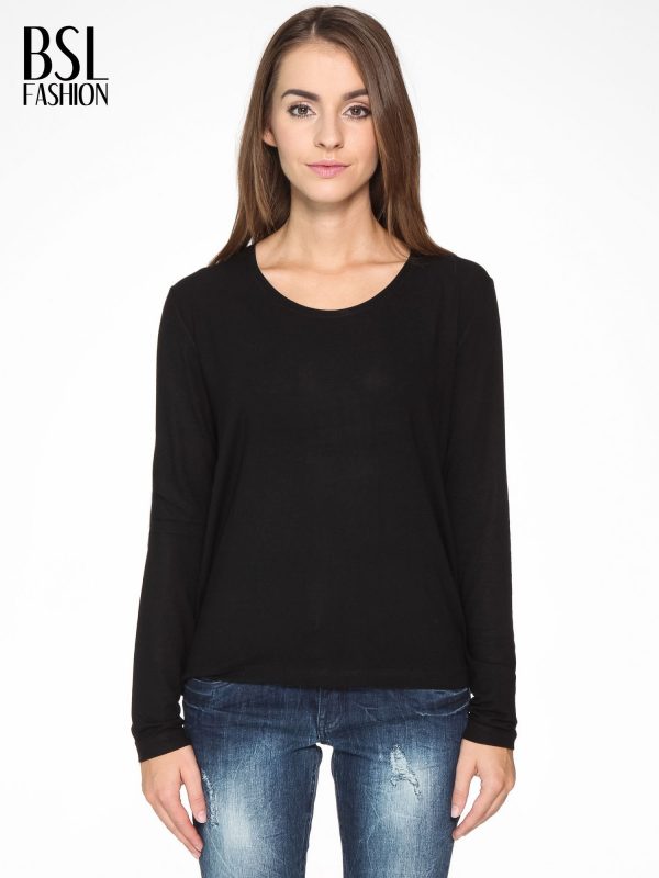 Black blouse with cut out neckline