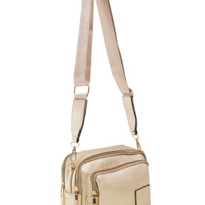 Gold rectangular women's handbag