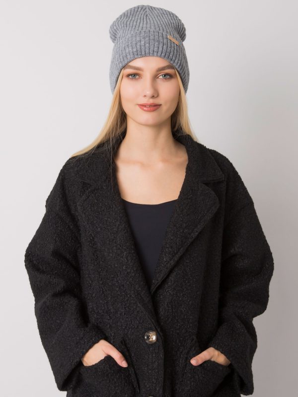 Dark grey women's knitted hat RUE PARIS