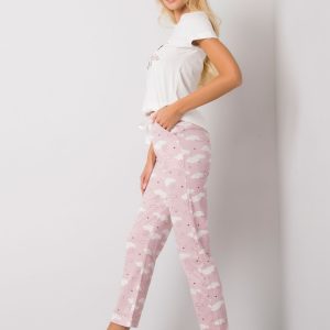 White Printed Two Piece Pyjamas