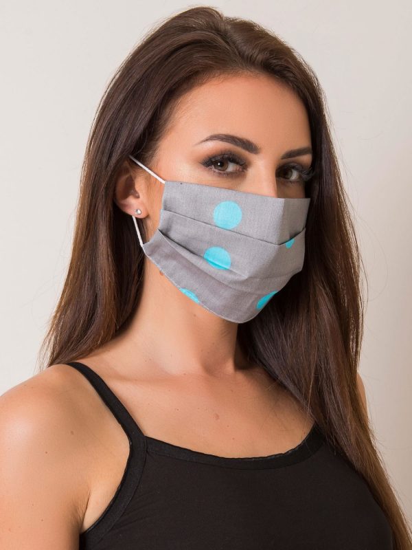 Grey reuse polka polka polka face mask