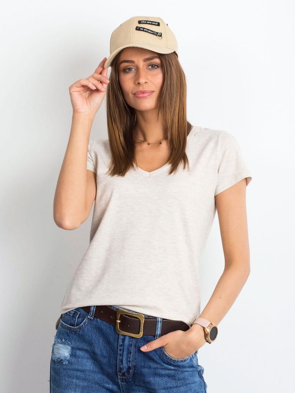 Beige melange T-shirt Square