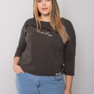 Dark khaki blouse plus size Nova