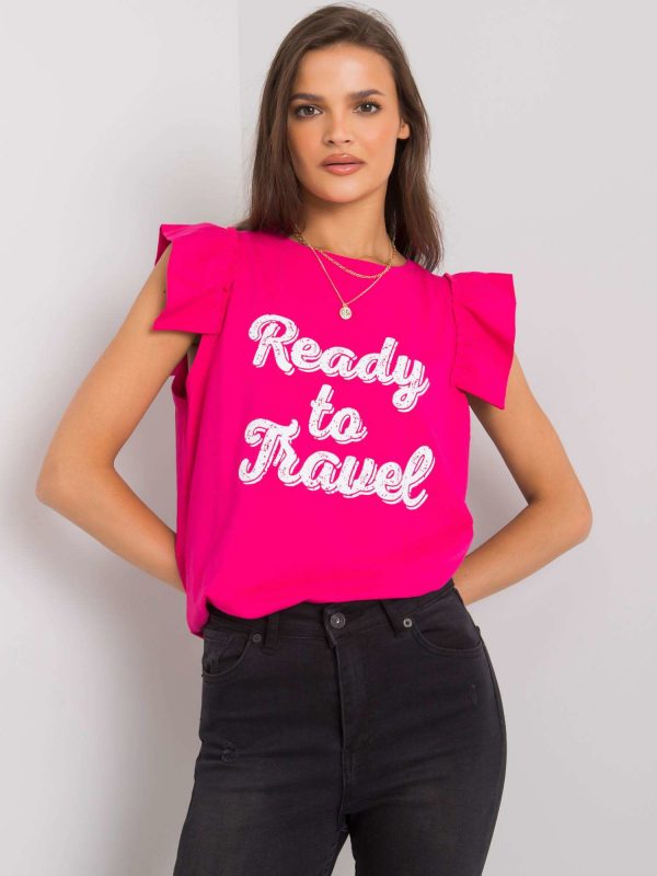 Fuchsia blouse with Beverly print