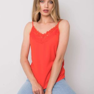 Red top with lace Alenna