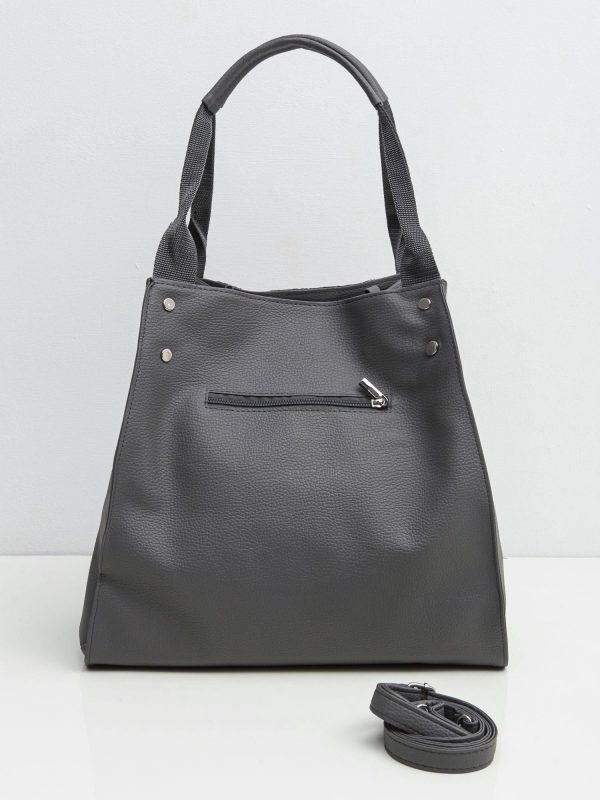 Grey faux leather bag