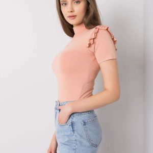 Peach blouse with flounces Callie RUE PARIS