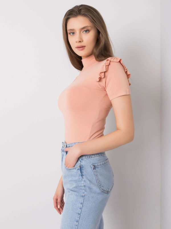 Peach blouse with flounces Callie RUE PARIS