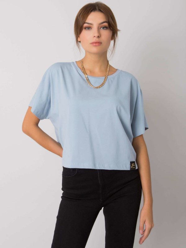 Light blue loose t-shirt Imogene FOR FITNESS