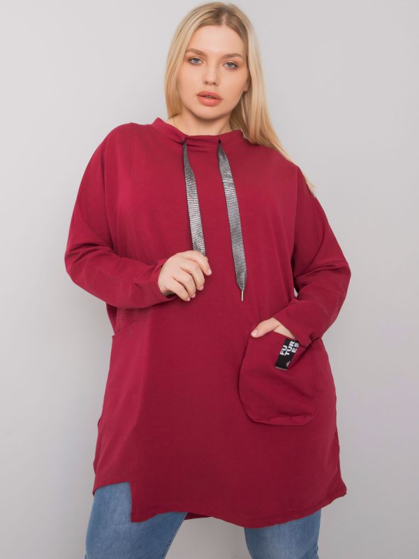 Burgundy cotton tunic plus size Redmond