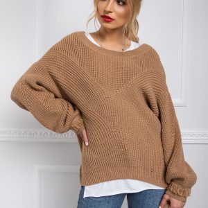 BY O LA LA Light brown women's sweater