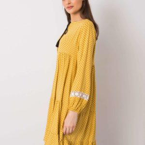 Irvine polka dot mustard dress