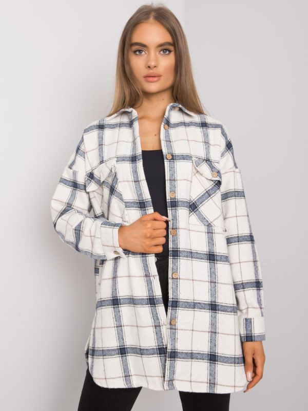 Beige and blue plaid shirt Bryce RUE PARIS