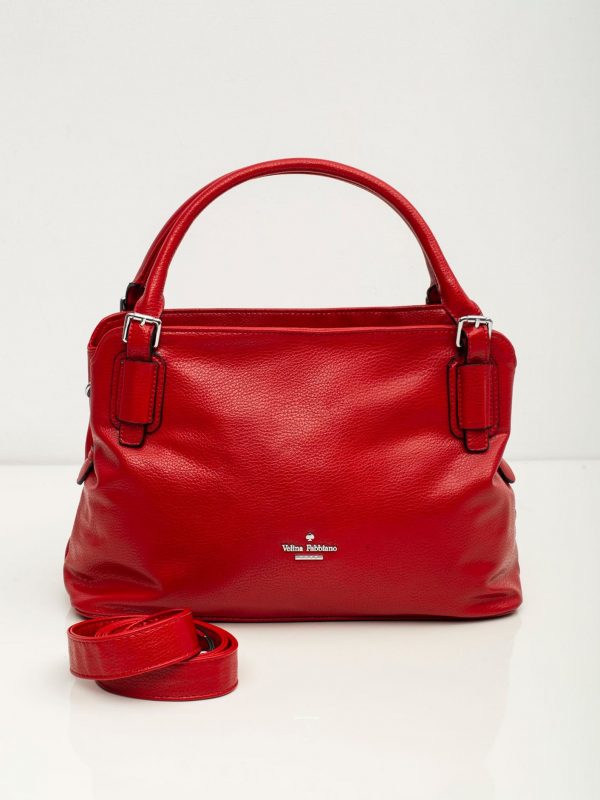 Red Eco Leather Longitudinal Bag