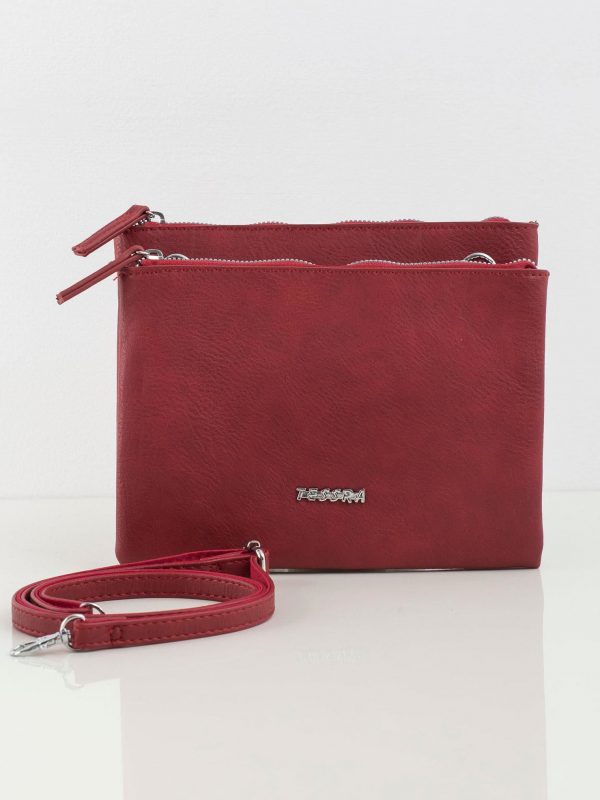 Dark Red Eco Leather Messenger Messenger