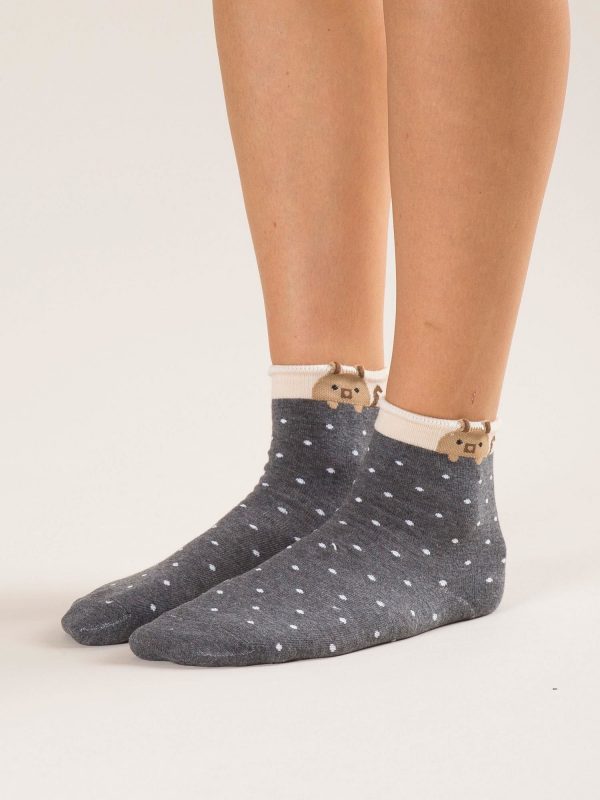 Dark grey polka dot socks 3-pack