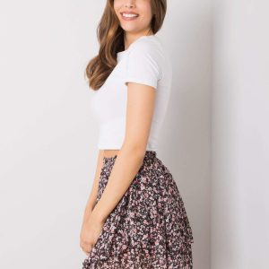 Black Elize Floral Skirt