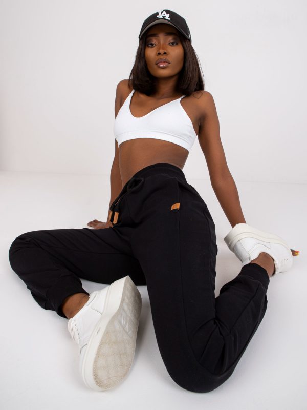 Black cotton sweatpants Aniela