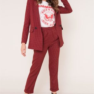 Red BSL Patterned Trousers