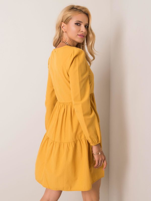 Dark yellow dress Bless RUE PARIS