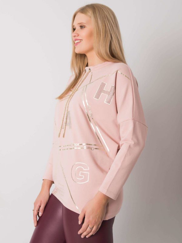 Diarra Dirty Pink Plus Size Long Sleeve Blouse