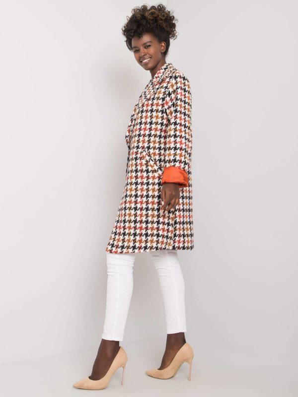 White-brown women's coat Jazmyn RUE PARIS