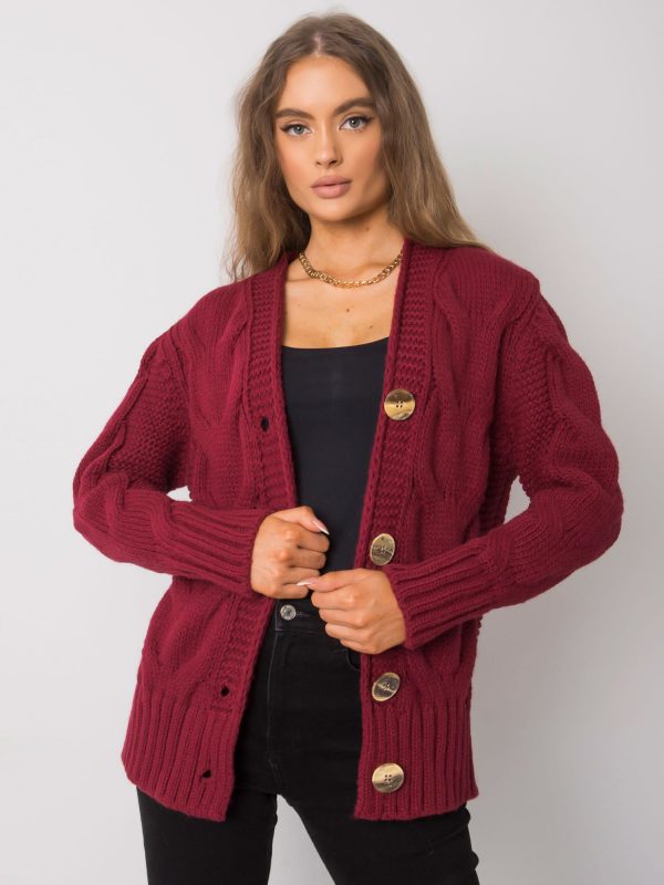 Burgundy button-down sweater Louissine RUE PARIS