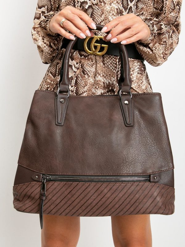 Dark brown city handbag