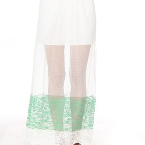 White transparent maxi skirt