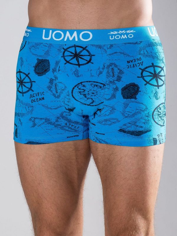 Blue Printed Boxer Shorts