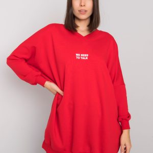 Red tunic plus size cotton Raella