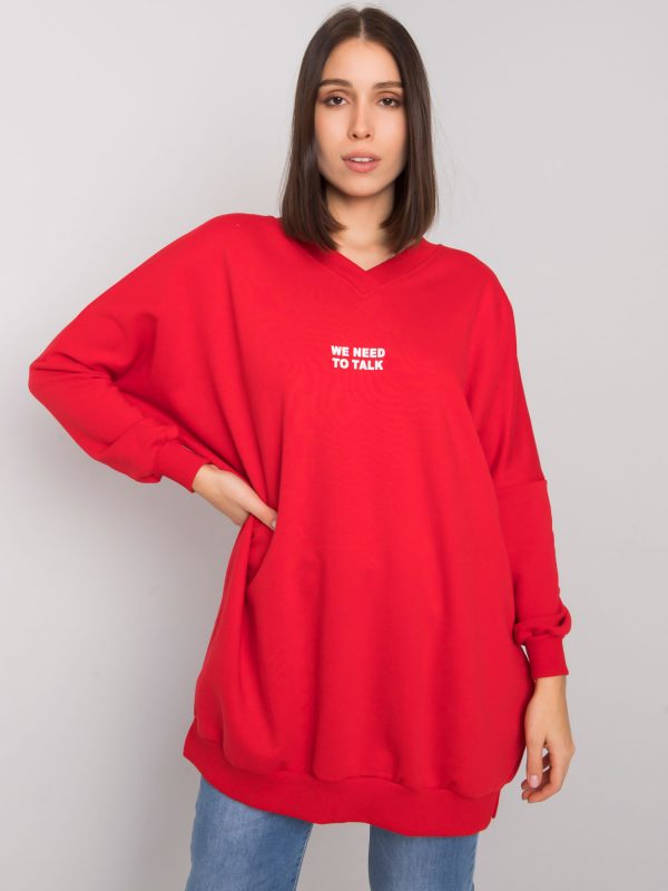 Red tunic plus size cotton Raella