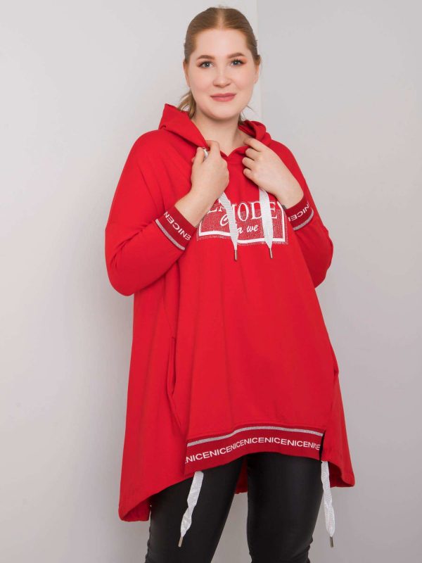 Red sweatshirt with Belina applique