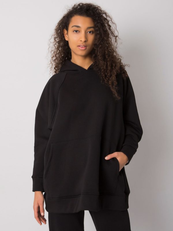 Black kangaroo sweatshirt for women Selita