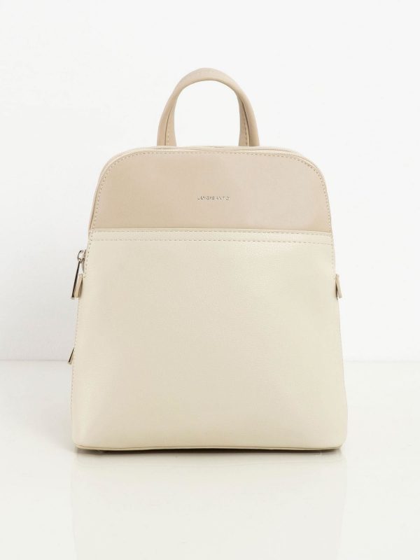 Light Beige Two-Compartment Women's Backpack